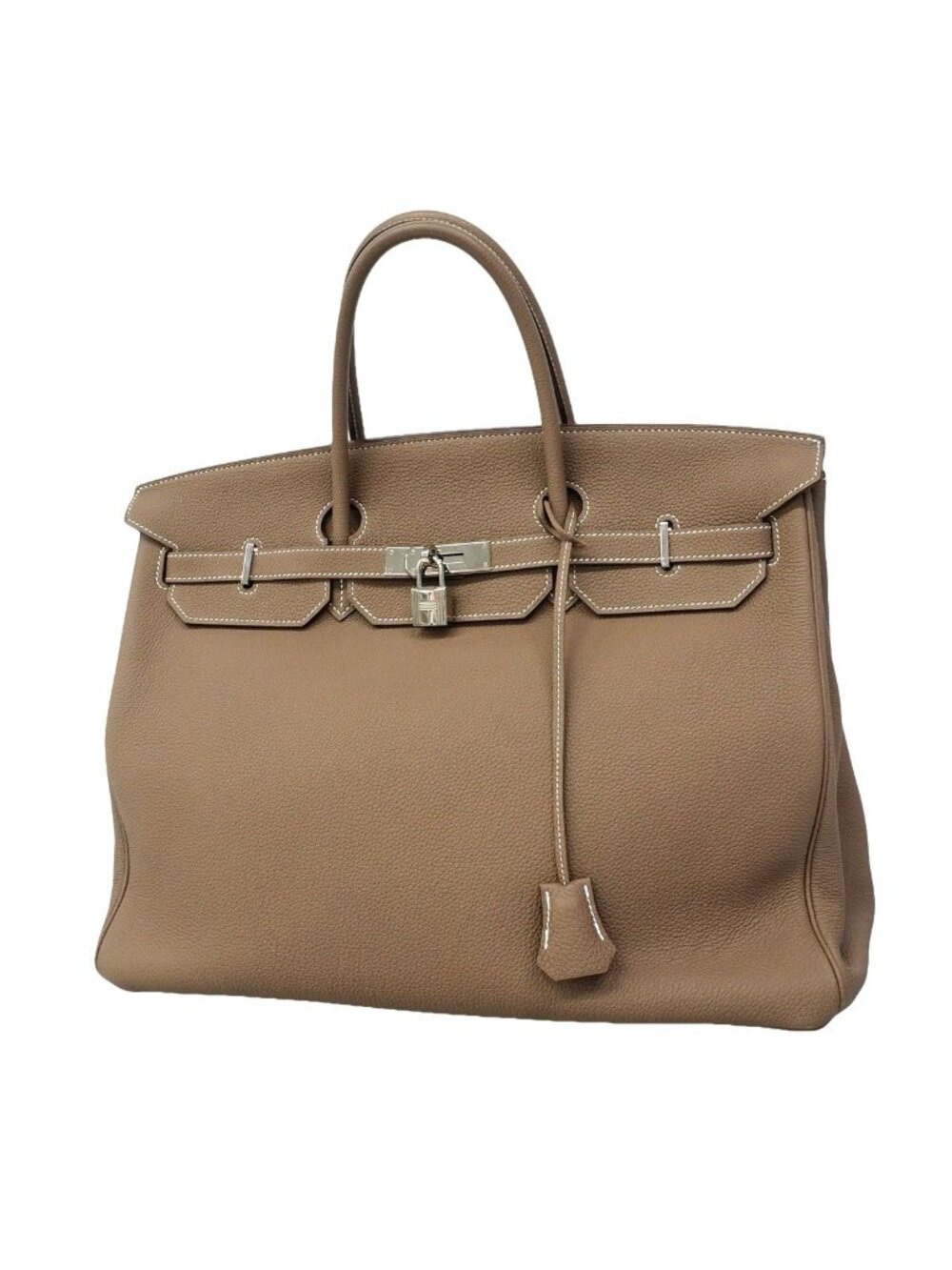 Hermes Handbag Birkin 40 Togo Etoupe Silver